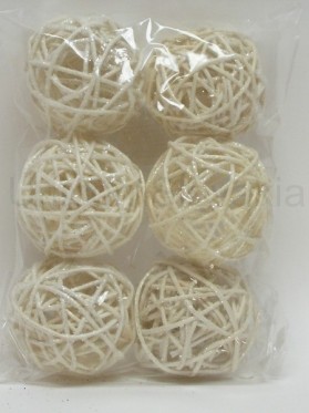 Gulička ratan.glitrovaná WHITE - 6 set