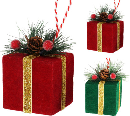 Ozdoba závesná - darček / 2 dr. Ozdoba závesná - darček / 2 dr.