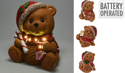 Medvedík vianoč. 29 cm s LED osvetlením Medvedík vianoč. 29 cm s LED osvetlením