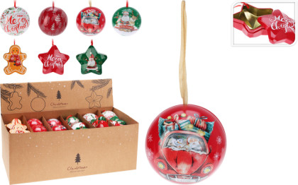 Krabička plechová závesná vianočná Krabička plechová závesná vianočná