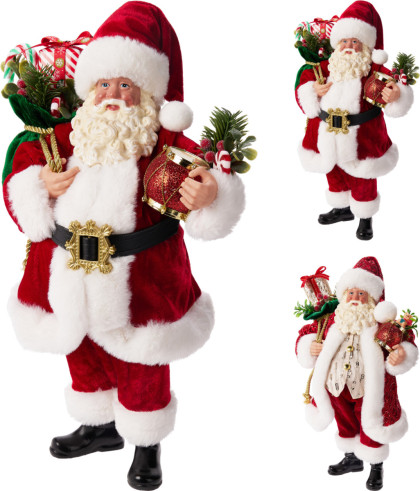 Santa stojaci  38 cm / červený