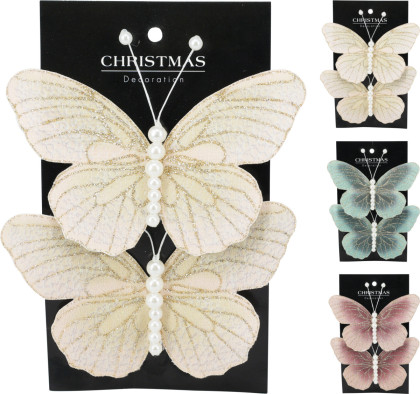 Motýľ s klipom set 2 ks / 3 farby Motýľ s klipom set 2 ks / 3 farby