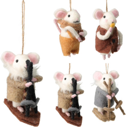 Myš závesná 14  cm / vianoč. / 