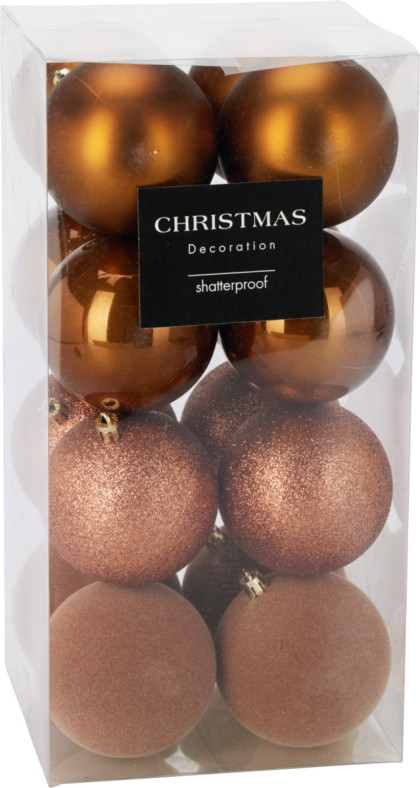 Gule vianoč. 8 cm / set 16 ks / hnedé Gule vianoč. 8 cm / set 16 ks / hnedé