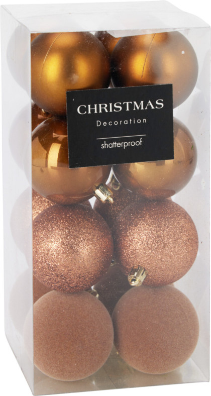 Gule vianočné 6 cm / set 16 ks/ hnedé Gule vianočné 6 cm / set 16 ks/ hnedé