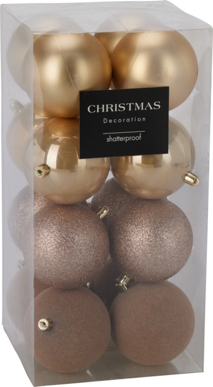 Gule vianočné  6 cm / set 16 ks/ zlaté Gule vianočné  6 cm / set 16 ks/ zlaté