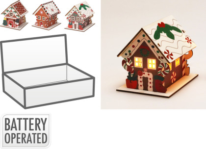 Domček medovník 9 cm s LED osvetlením 