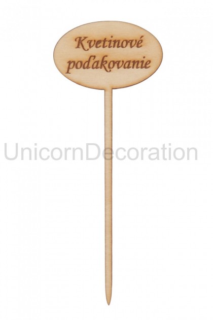 Drev. nápis: Kvetinové poďakovanie