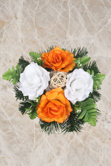 Aranžmán betón ruža, doplnky