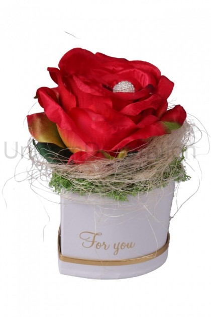 Krabička srdiečko s ružou, 15x 11 cm