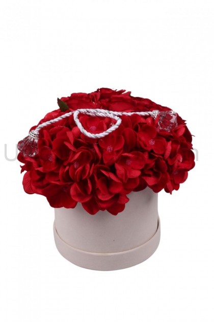 Flower box ruža + hortenzia, 22x25 cm