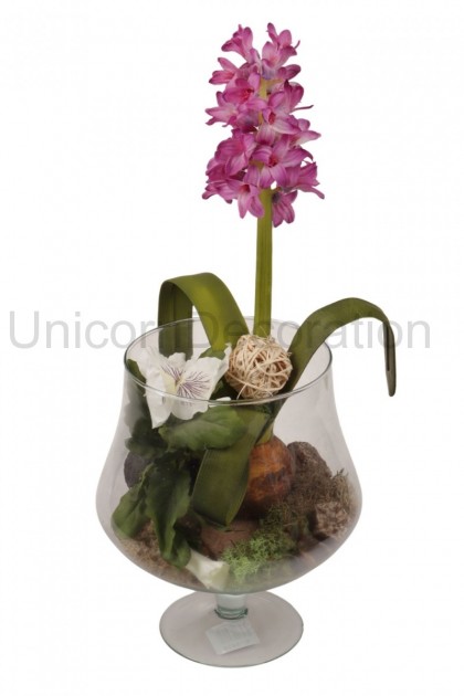 Jarná váza sklo, hyacint + sirôtka