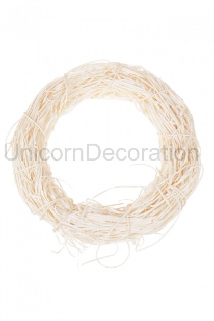 Veniec ratan 24 cm biely