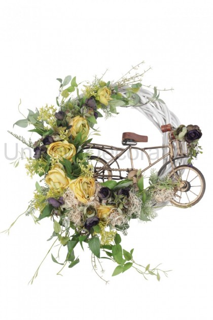 Veniec prútený so zlatým bicyklom