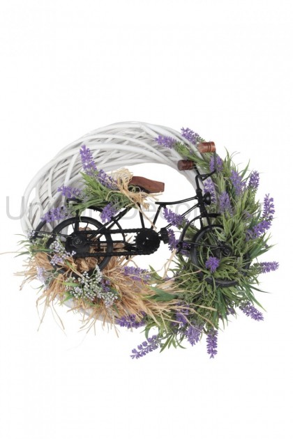 Veniec prútený s bicyklom provensálsky