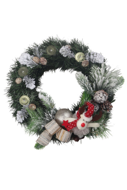 Adventný  veniec so sobíkom bez sviečok 