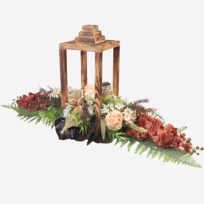 Aranžmán  drevený lampáš exkluzív  