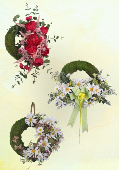 Veniec machový ozdobený - Originál 1 ks