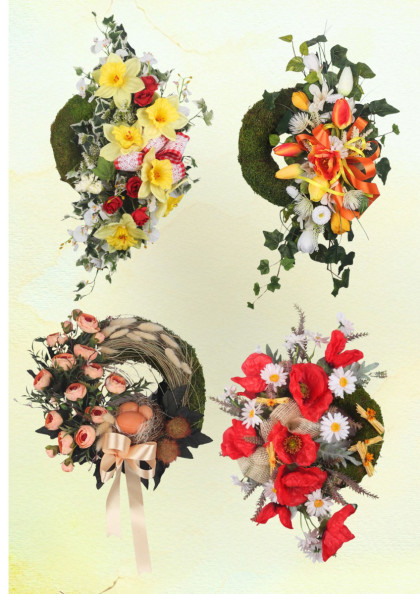 Veniec machový ozdobený - Originál 1 ks