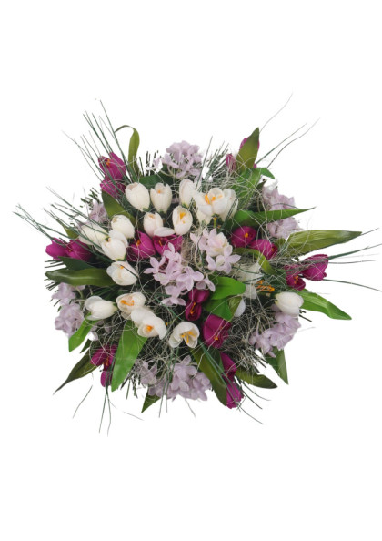 Aranžmán betón 331 jarný s krokusmi