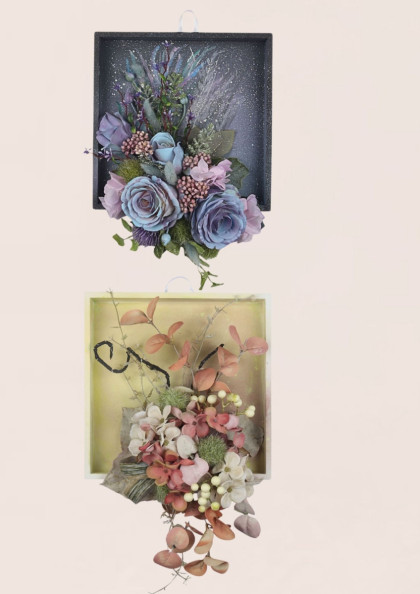 Kvetinový obraz na dreve - ORIGINÁL  1 KS