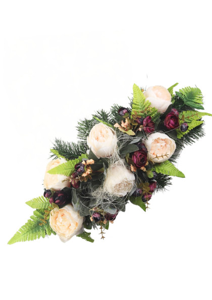 Aranžmán betón - peónie, kamélie