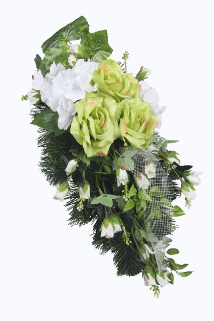 Aranžmán betón s mini ružičkami 