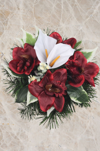 Aranžmán betón s orchideou a kálou