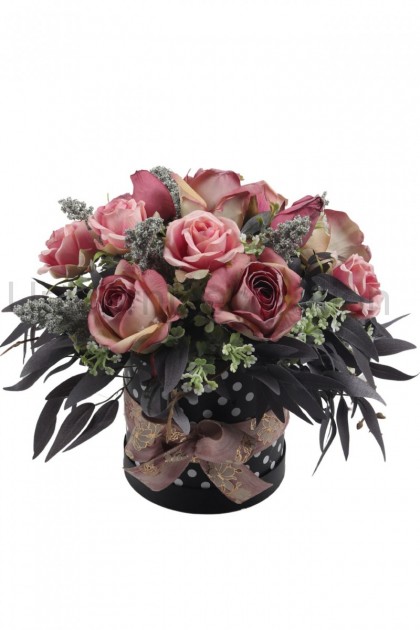 Flower box  bodkovaný s ružami