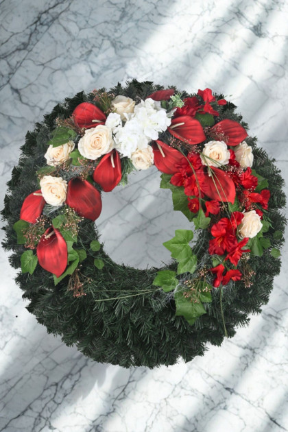 Veniec grécky gladiola,kála,ruža