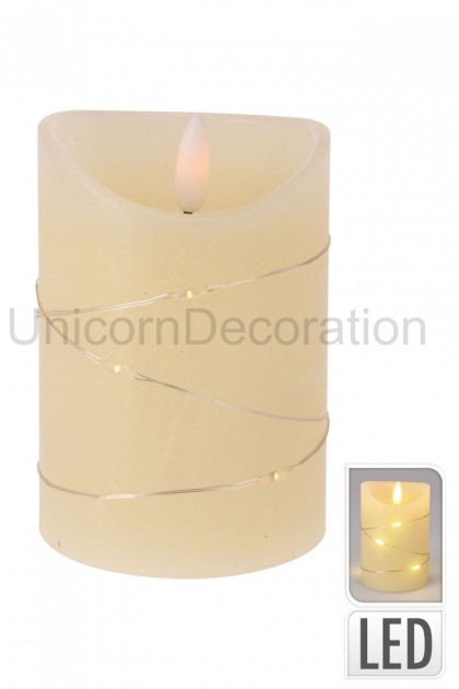 Sviečka 7LED ivory