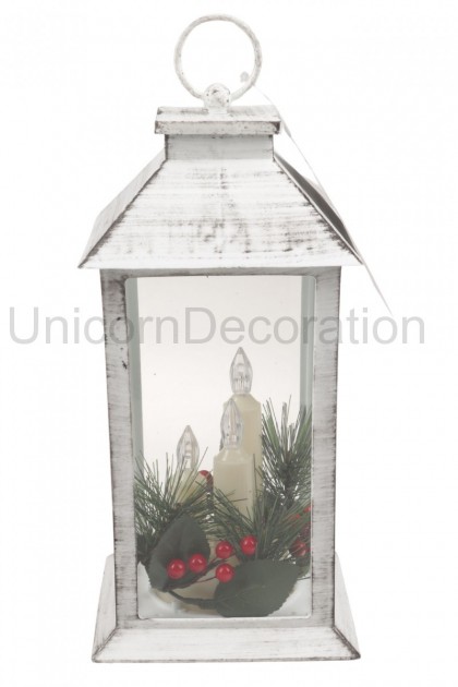 Lampáš LED vianočný 29 cm, biely