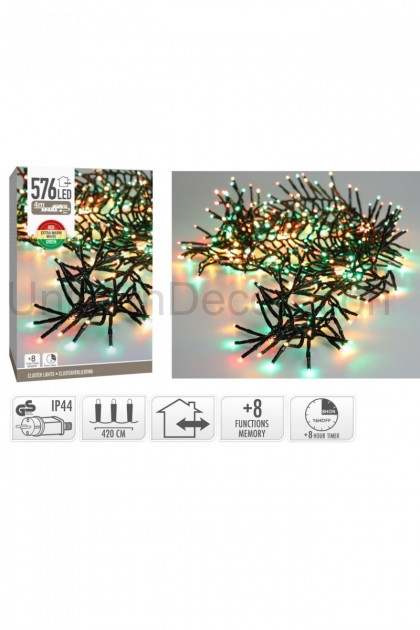 Reťaz vianočná 576 LED - 3 fareb.