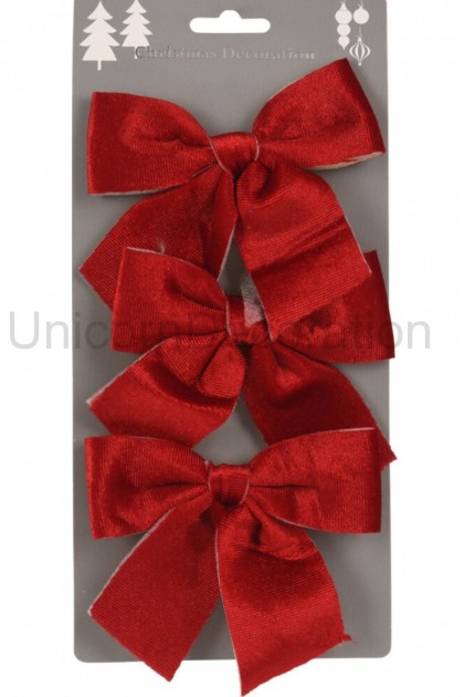 Mašľa velvet červená 3 set