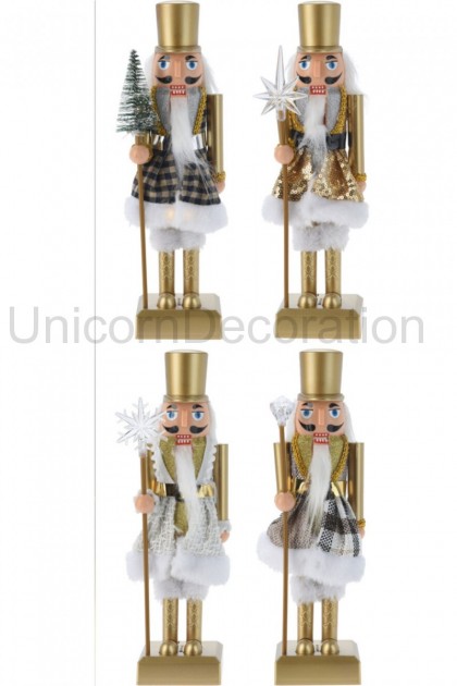 Luskáčik zlatý 28 cm /LED/ 4 druhy