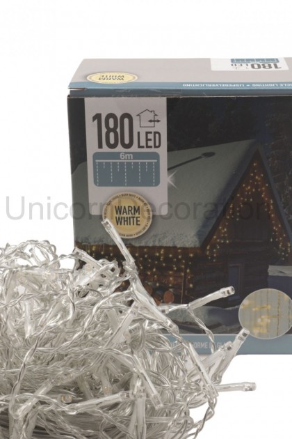 Reťaz LED záves. 180LED 6m WW