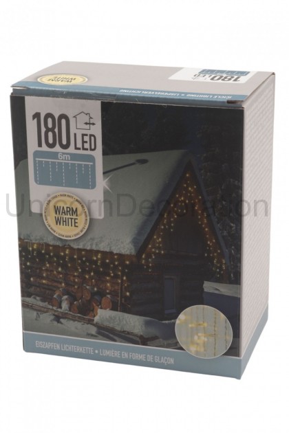 Reťaz LED záves. 180LED 6m WW