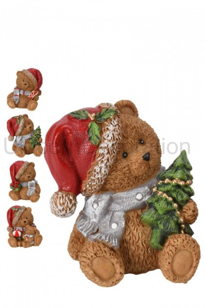 Macko s vianočnou čiapkou  4 druhy