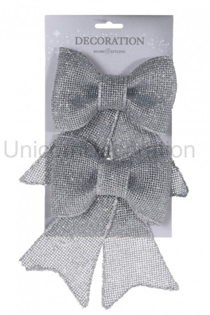 Mašľa 2set strieborná glitr.