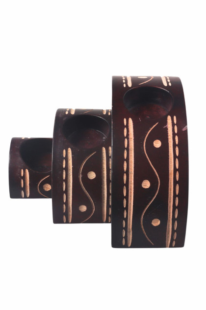 Drevený svietnik polkruh - 3 set