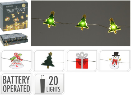 Osvetlenie vianočné reťaz snehuliak 20 LED/ 4 dr