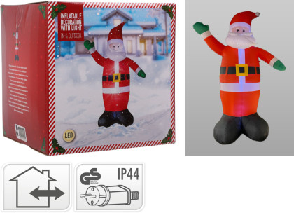 Santa nafukovací s LED osvetlením / 400 cm