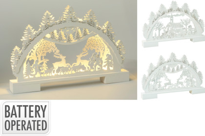 Vianočná príroda s LED osvetlením / biela