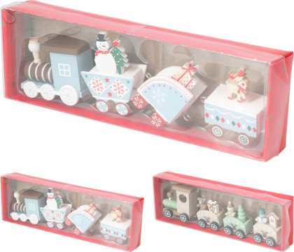 Vláčik vianočný drevený / 2 dr.