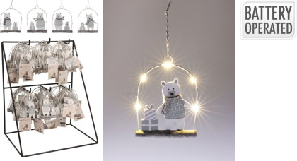 LED záves. dekorácia - medvedík / 4dr.