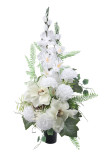 Váza s kyticou - gladiola, magnólia, karafiát