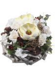 Aranžmán prútený veniec s magnóliami