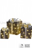 Darčeky s LED 3 set / strieborné Darčeky s LED 3 set / strieborné